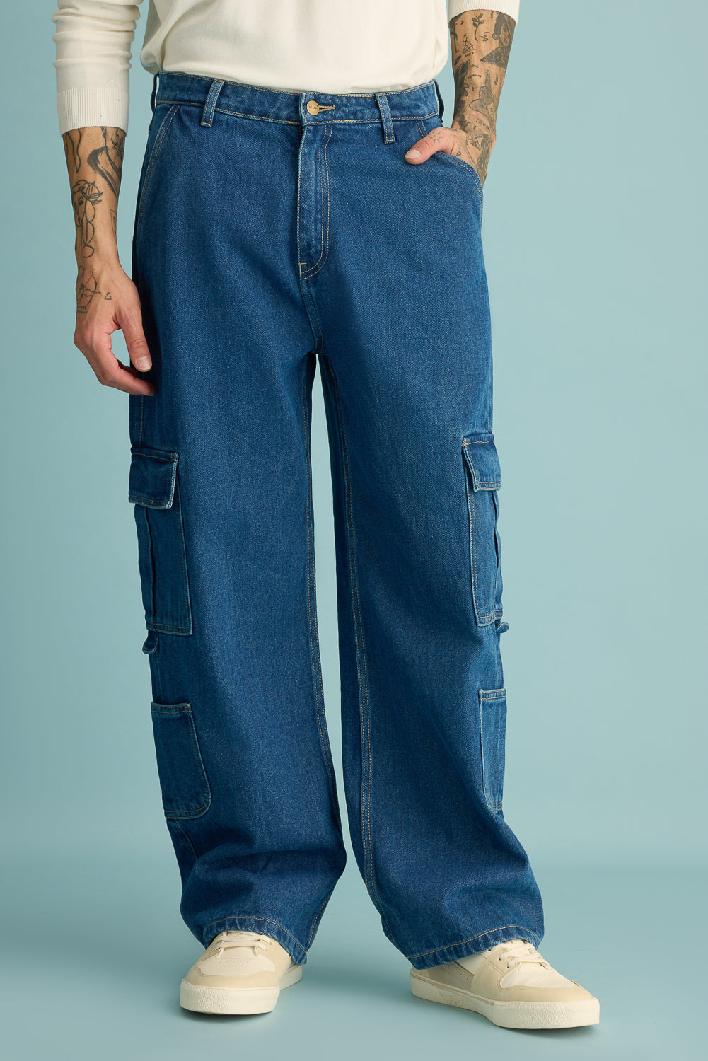 Ucla Blue Men's Cargo Jeans